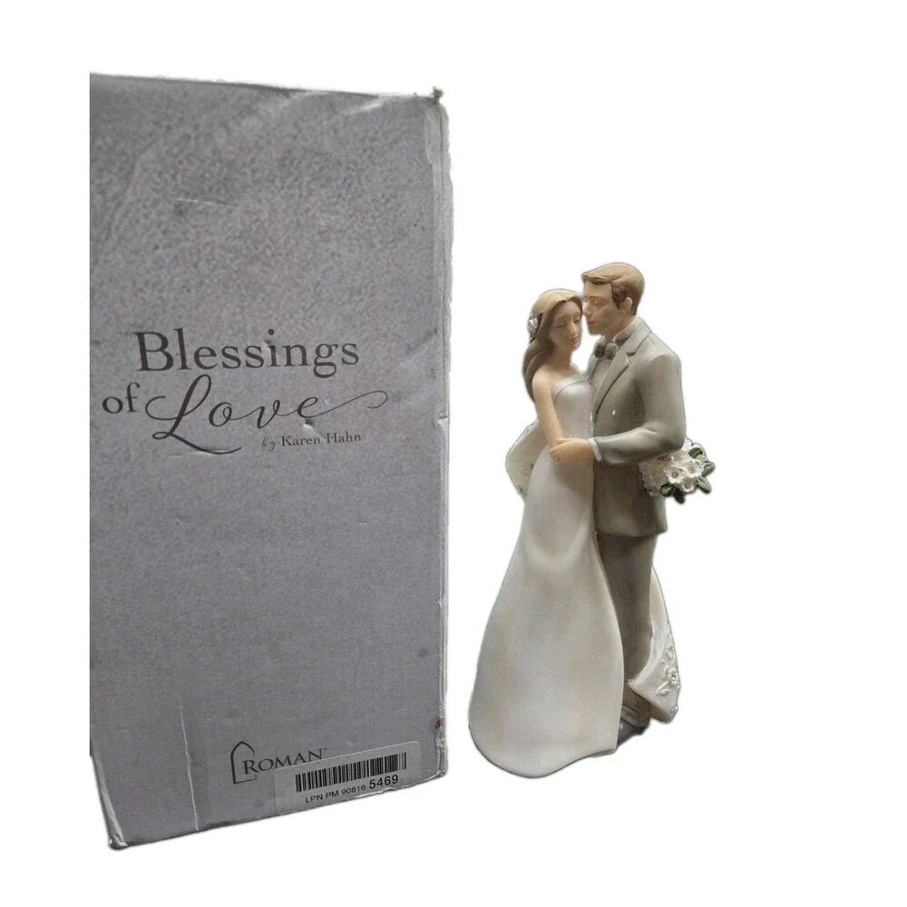 Roman Wedding Cake Topper - Blessings Of Love By Karen Hahn Caucasian Couple